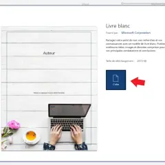 Interface Word pour créer un ebook. Un modèle de "Livre blanc" est sélectionné, prêt à être personnalisé.
