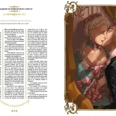 Le roi Louis XV embrasse sa favorite, la marquise de Pompadour, dans une scène qui évoque la meilleure histoire d'amour de la cour.