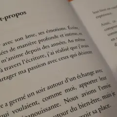 Exemple de préface d'un livre : "Avant-propos" sur une page, texte sur la connexion, la passion et le partage.