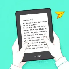 Mains tenant une tablette pour lire un livre. L'écran affiche du texte, suggérant la possibilité de lire un livre sur tablette gratuit.