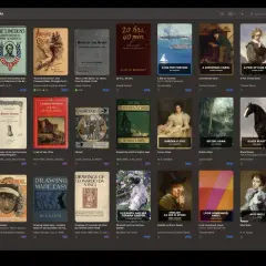 Bibliothèque numérique avec des livres au format epub sur iPad.