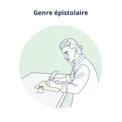 Un homme écrit une lettre à la plume, illustrant le genre épistolaire.
