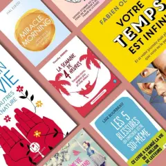 Plusieurs livres de développement personnel, dont "Miracle Morning" et "La semaine de 4 heures", pour vous aider à mieux vivre.
