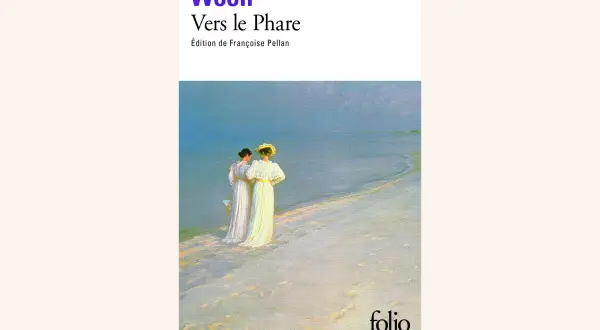 Couverture du livre connu "Vers le Phare" de Virginia Woolf, avec deux femmes sur une plage.