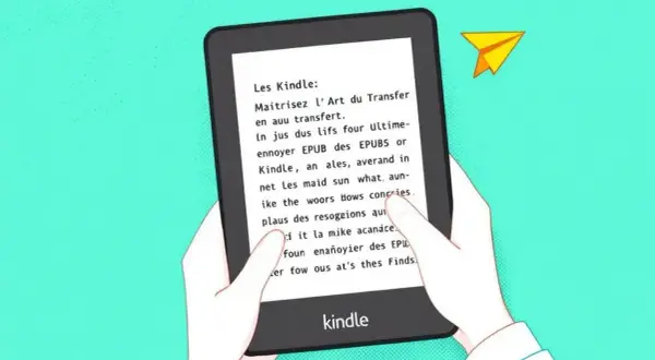 Mains tenant une tablette pour lire un livre. L'écran affiche du texte, suggérant la possibilité de lire un livre sur tablette gratuit.