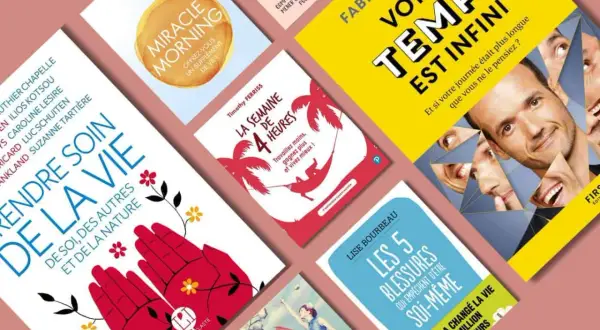 Plusieurs livres de développement personnel, dont "Miracle Morning" et "La semaine de 4 heures", pour vous aider à mieux vivre.
