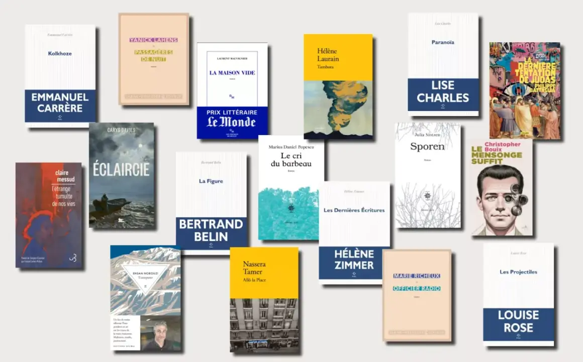 Livres primés, dont "Le cri du barbeau" et "La Maison vide", illustrant la diversité des prix littéraires.