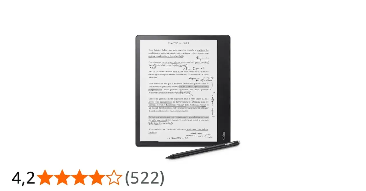 Le Kobo Elipsa 2E, test&eacute; ici, est une liseuse innovante et &eacute;cologique, con&ccedil;ue pour am&eacute;liorer la lecture et la prise de notes.