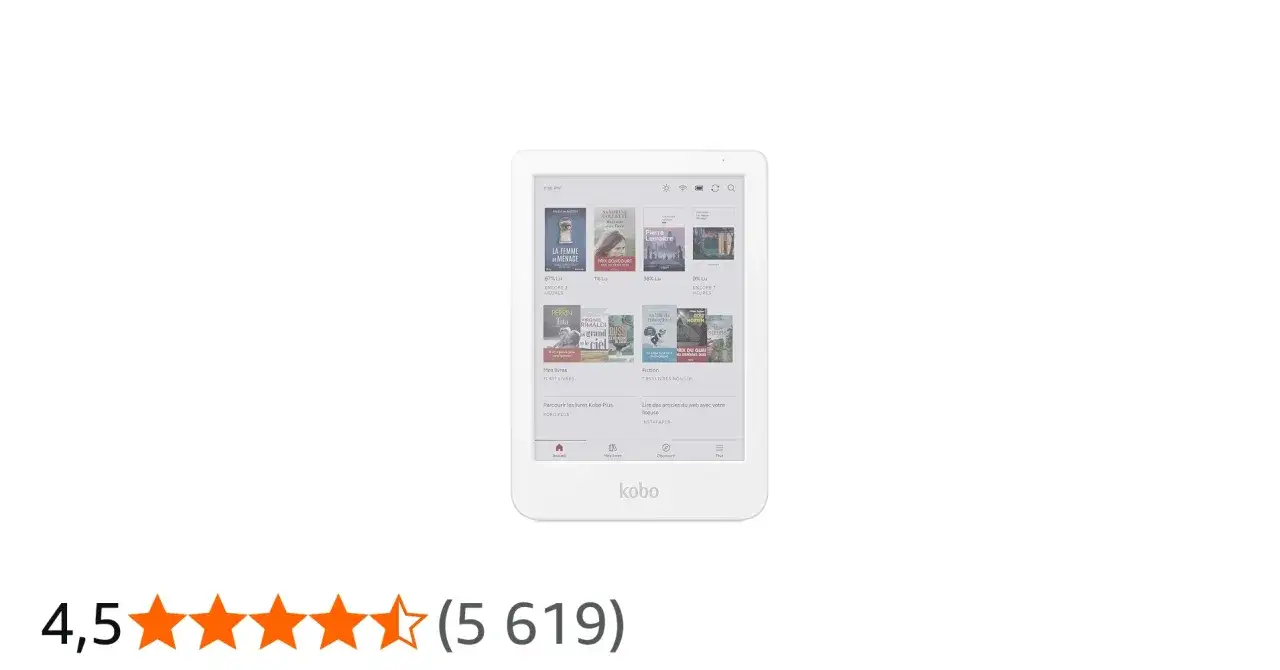 L'e-reader Kobo Clara Colour affiche des livres colorés.