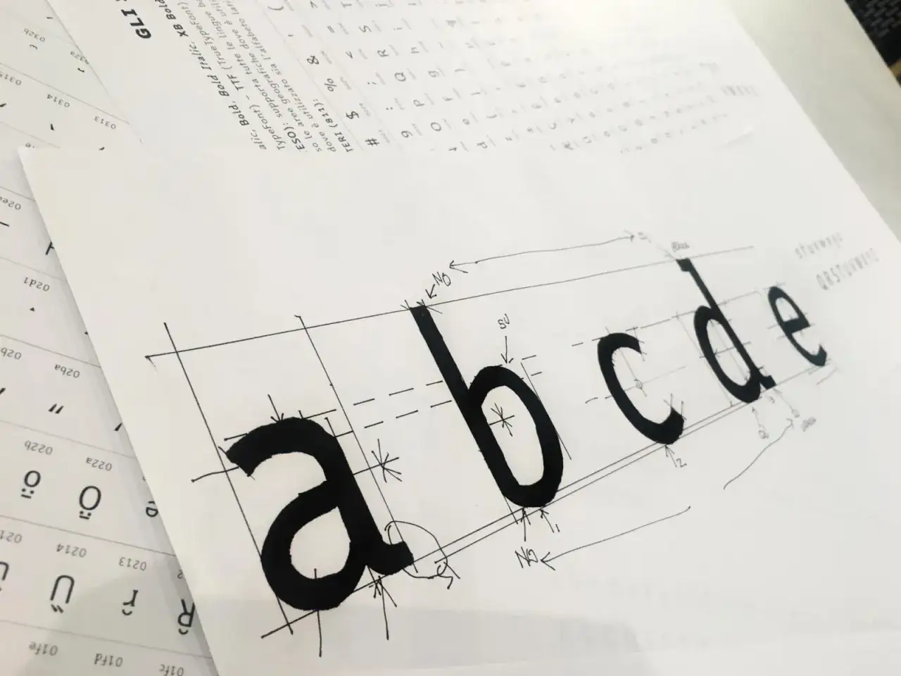 Étude de la conception d'une nouvelle police d'écriture : les lettres