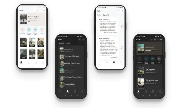 Koodo Reader : une bibliothèque numérique sur mobile. Affichez vos livres, notes et progrès de lecture.