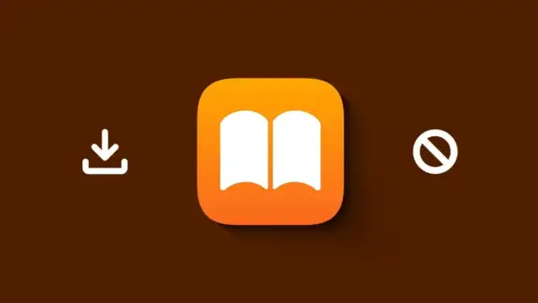 Icône Apple Books, symbole de téléchargement et interdiction. Pas de livres sur les windows.